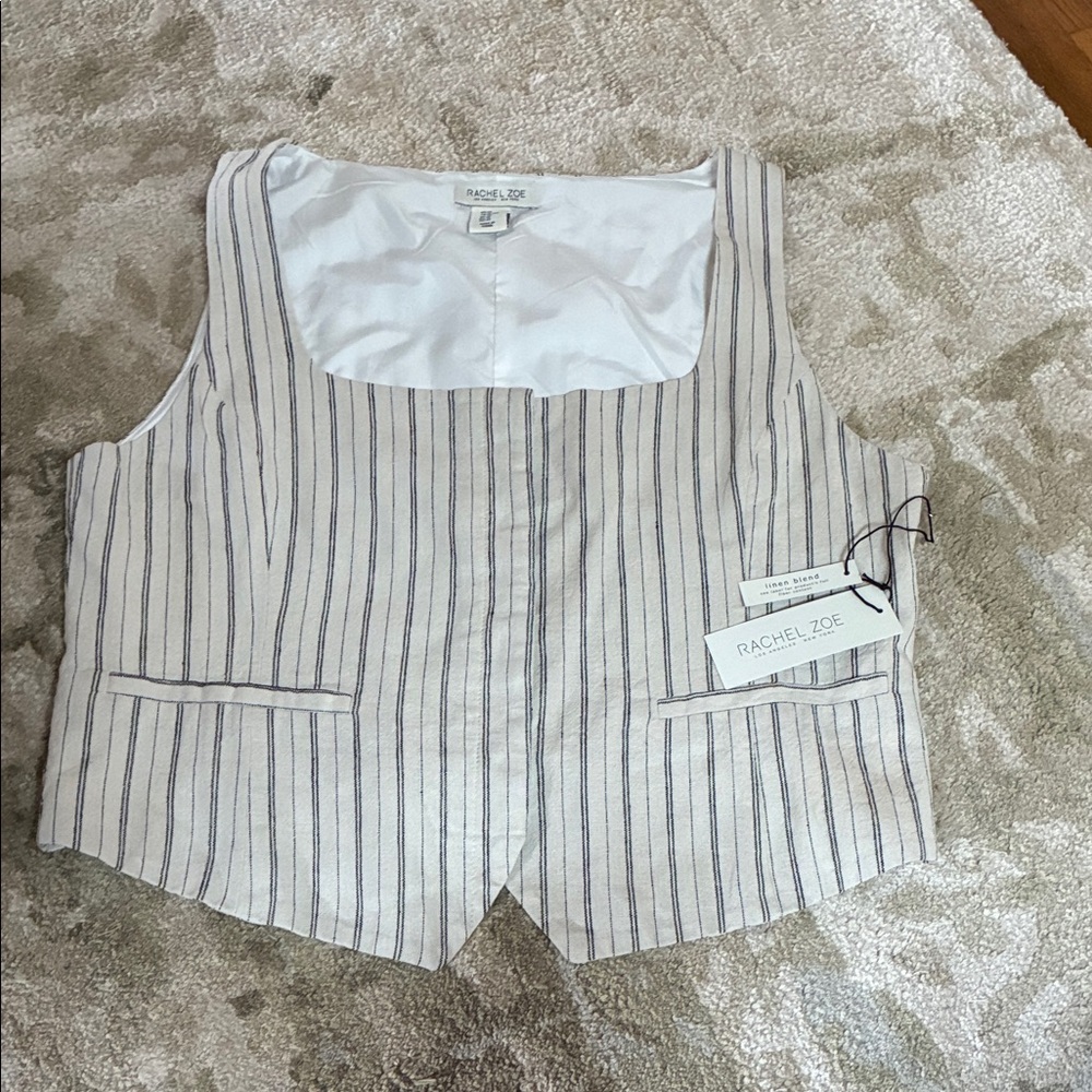 Rachel Zoe Linen Blend Vest XL